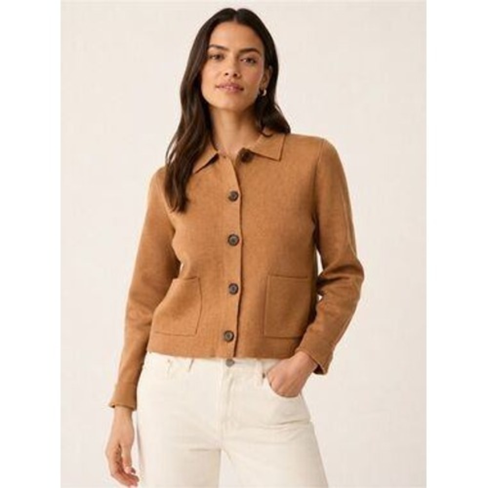 J.Crew Polo Cardigan Sweater Long Sleeve Button Front Camel Brown Extra Large